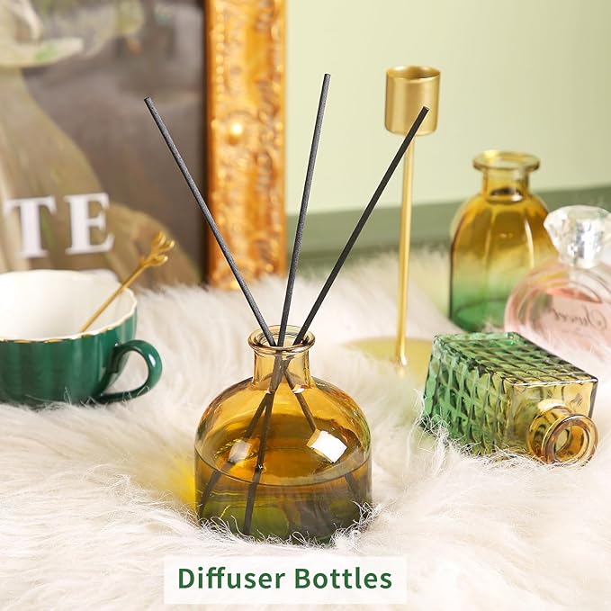 Glass Bud Vases in Bulk Set of 30 Pcs,Small Glass Vases for Flowers as Wedding Centerpieces for Tables,Clear Flower Vases Suitble for Wedding Decorations,Home Decor (Brown Green, 30 pcs)