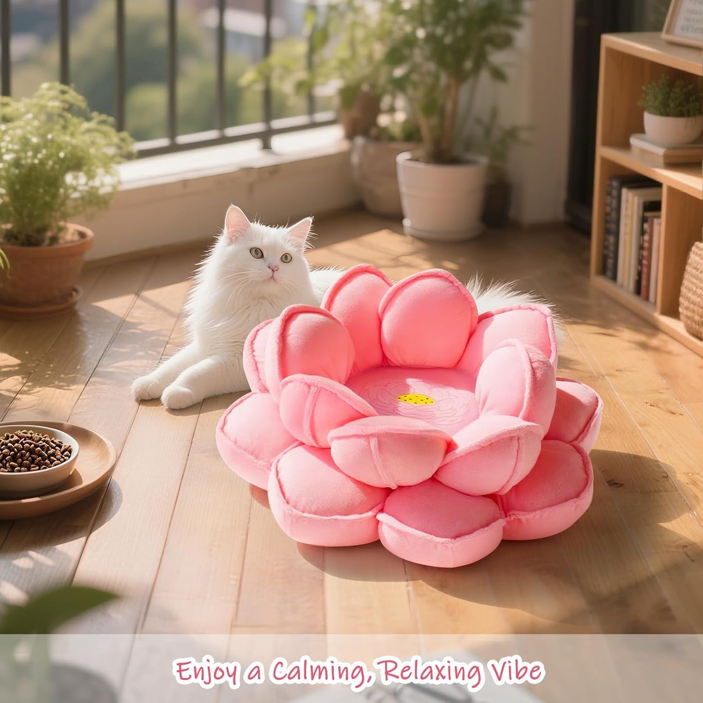 Lotus Flower Floor Pillows, Large Cushion Inspired by Lotus Flower Design, Decorative Seating for Living Room, Bedroom, and Lounge, Soft Washable Floor Cushion for Relaxation, and Family Activities