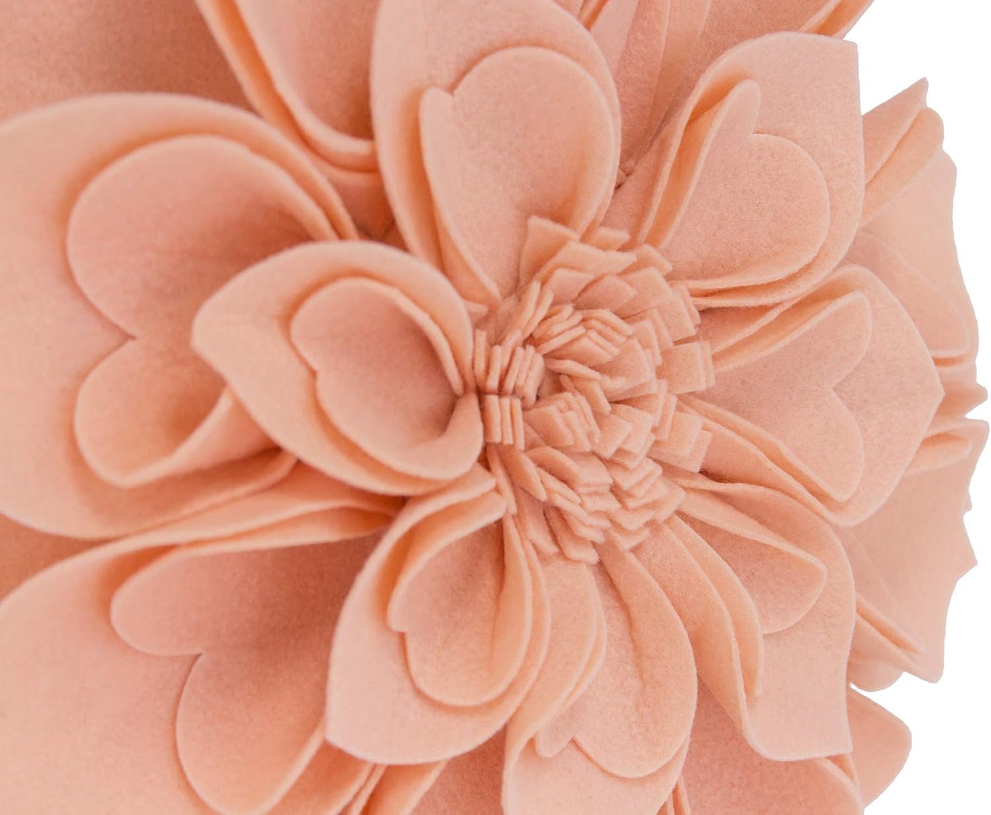 Fennco Styles Handmade 3D Heart-Shaped Petals Flower Decorative Throw Pillow Cover Only - 13" Round Rose Floral Pillow Case for Couch, Home Décor and Holiday, Housewarming Gift