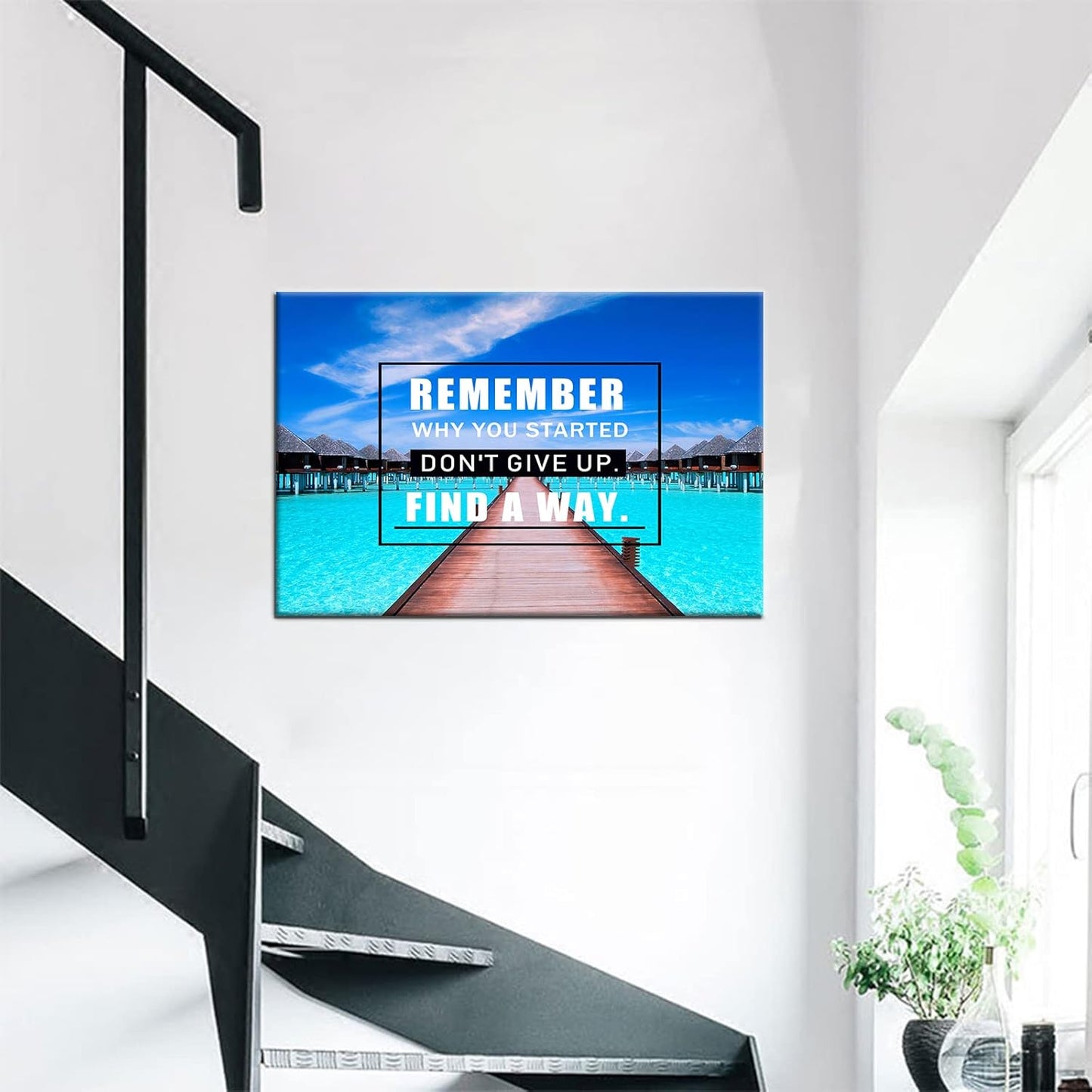 GoForArt Dream Big Motivational Canvas Wall Art, Inspirational Famous Quote Bedroom Living Room Decor, Positive Modern Landscape Mountain Office Dorm Room Poster Print (Motivational-03, 12.00" x 18.00")