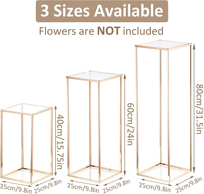 Sziqiqi Centerpiece Table Decorations for Weddings - Wedding Decoration for Ceremony Modern Rectangular Flowers Arrangements Display Rack for T-Stage Tables 23.6inch