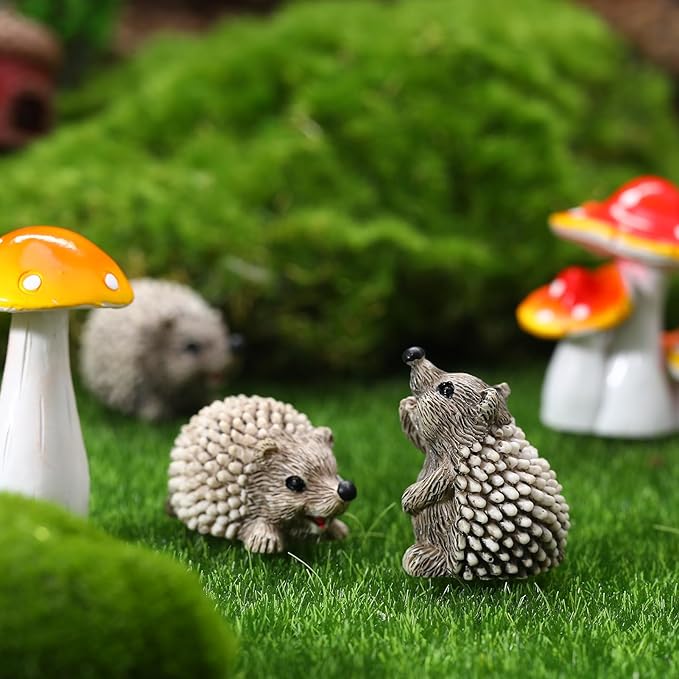 20Pcs Fairy Garden Accessories, Miniature Garden Ornaments Landscape Decorations Mini Fairy Figures Animal Plant Set for DIY Terrarium Potted Plants Dollhouse Desk Decor