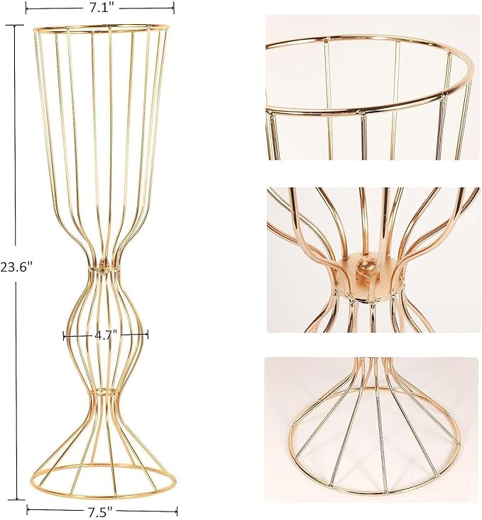 Wedding Centerpieces Display Stand - 2 Pcs 23.6in/60cm Tall Flower Holder Artificial Arrangement Flower Stand Vases,Wedding,Anniversary,Events,Home Decor