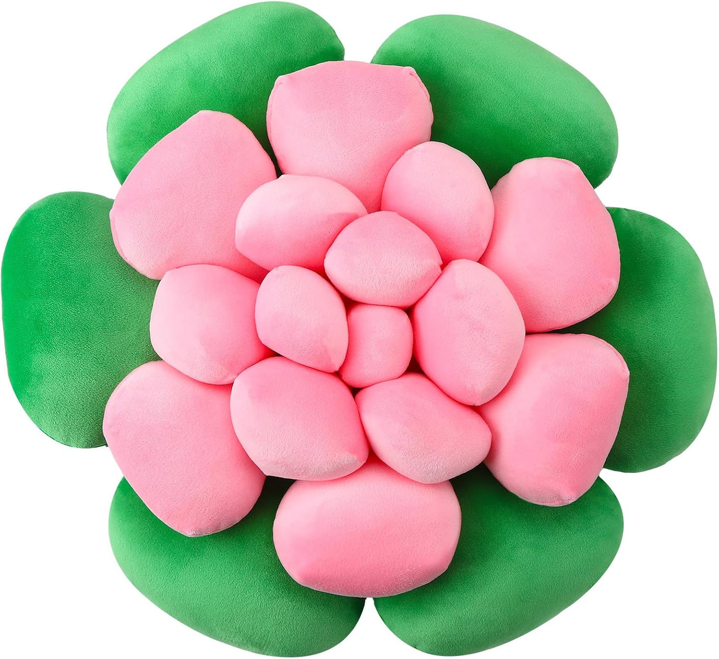 Fleshy Greenery Plush Cushion – Hand-Stitched 3D Flower Throw, Botanical-Shaped Accent for Bedroom, Living Room, and Home Décor, 40cm/15.75inch