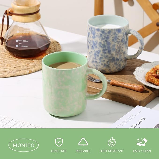 17 OZ Coffee Mugs Set of 4, Ceramic Modern Coffee Mugs Set with handle for Tea/Latte/Milk/Cocoa.