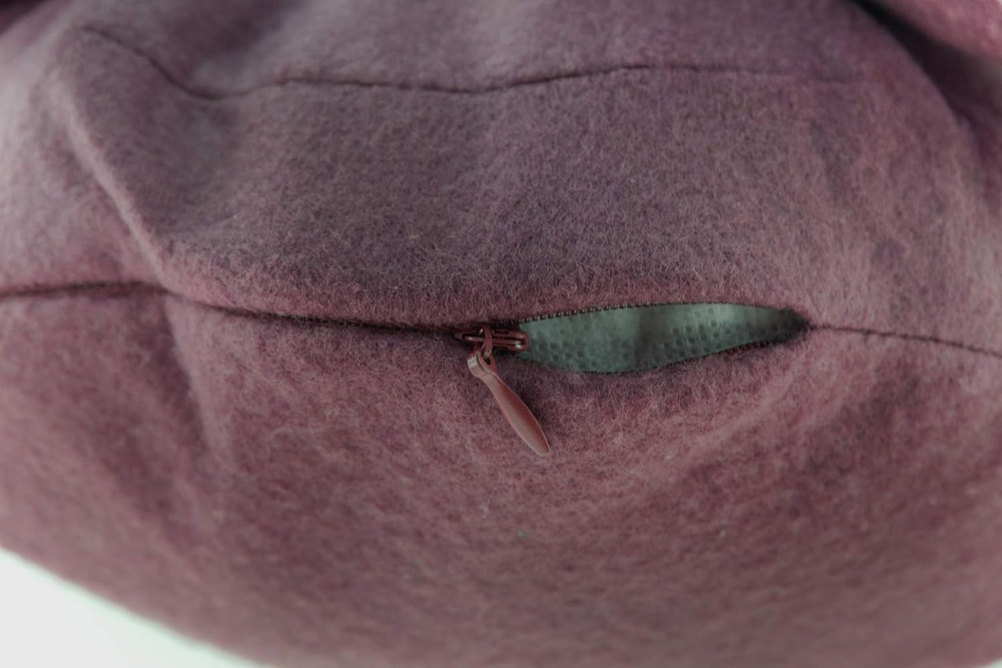 Fennco Styles Handmade 3D Heart-Shaped Petals Flower Decorative Throw Pillow Cover Only - 13" Round Wine Floral Pillow Case for Couch, Home Décor and Holiday, Housewarming Gift