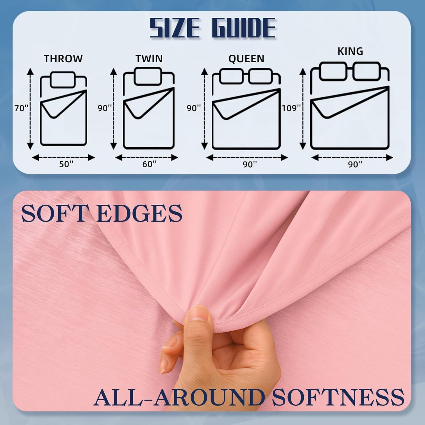 DOWNCOOL Cooling Blanket Twin Size, Pink Summer Blanket for Hot Sleeper and Night Sweats, Lightweight Soft Q-Max>0.4 Arc-Chill Cool Blanket