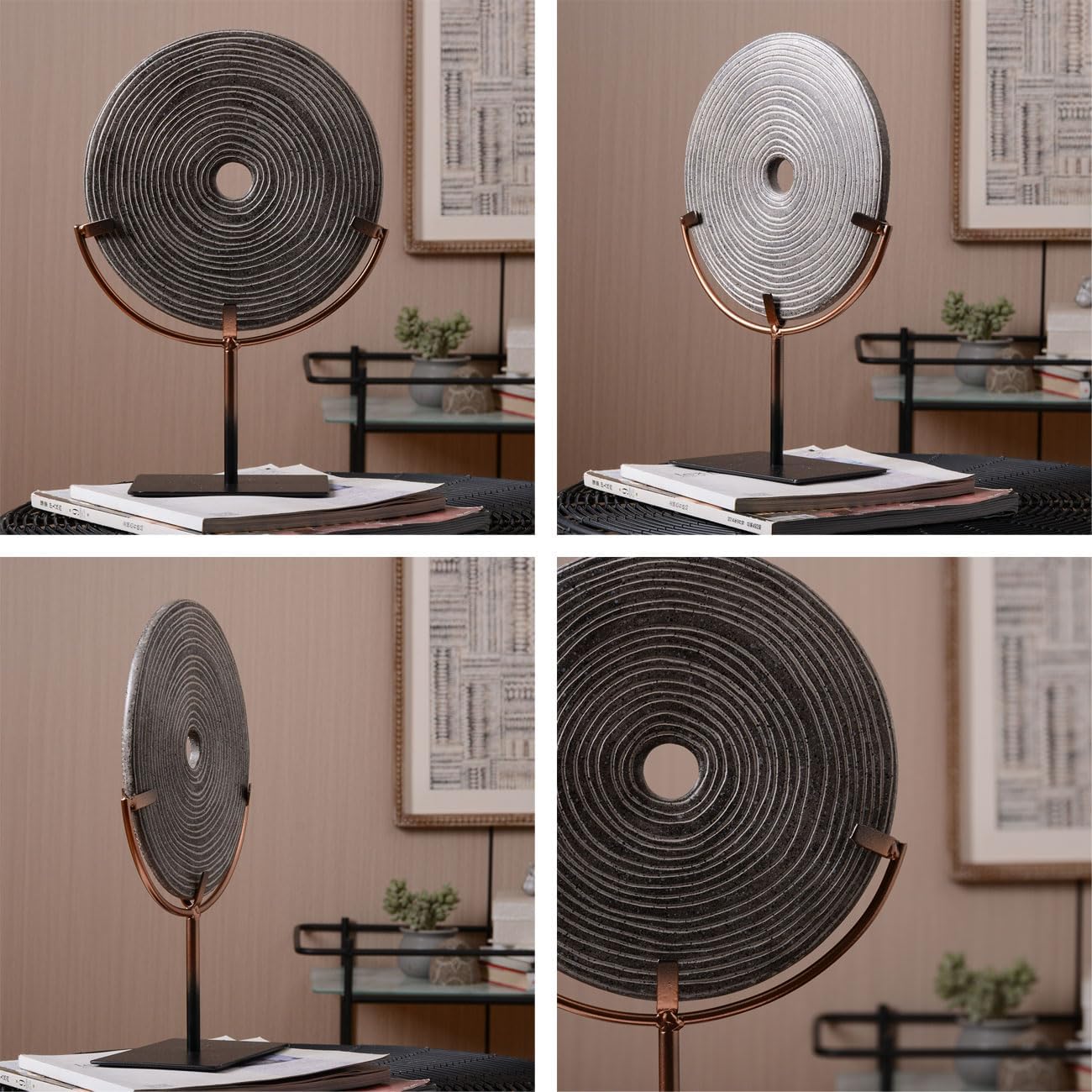 HAUCOZE Modern Sculpture Decor Abstract Statue Figurine Screen Arts Gifts Bookshelf Crafts Polyresin 13.5 inch