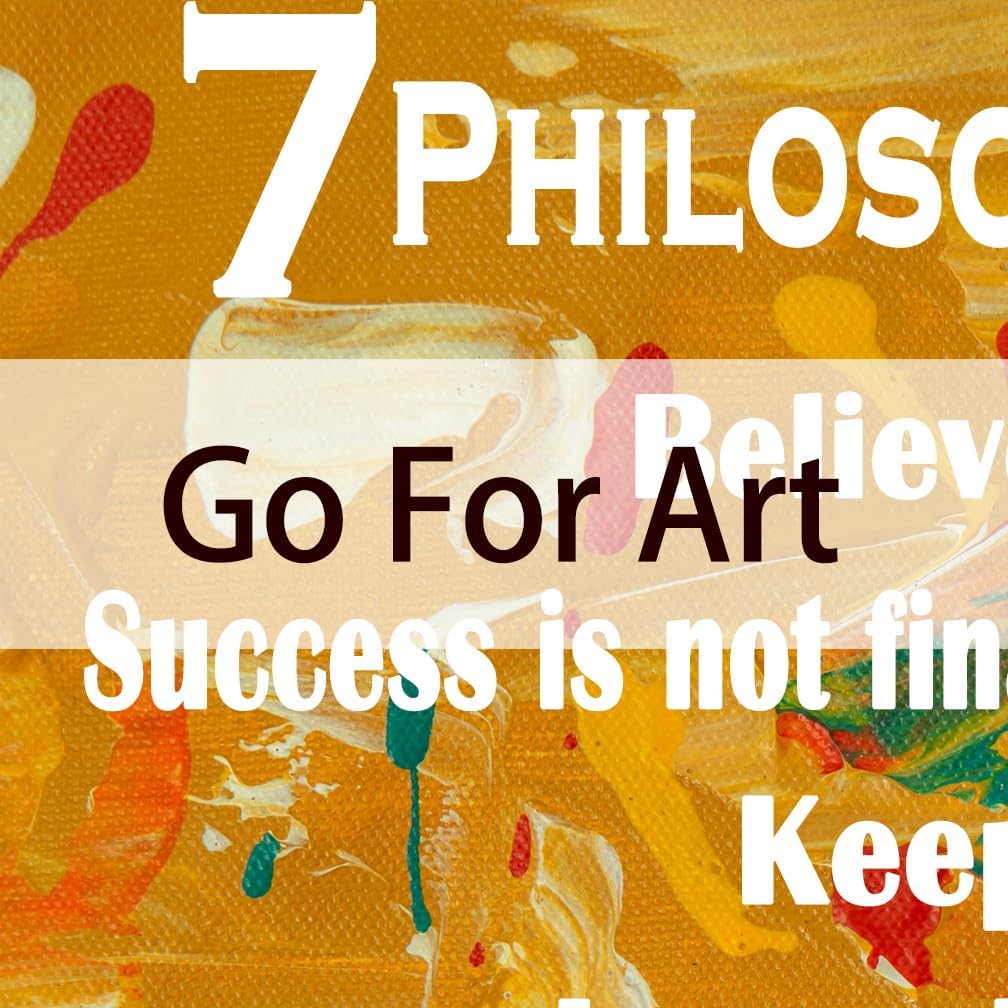 GoForArt 7 Philosophies Of Life Motivational Canvas Wall Art, Famous Quote Inspirational Prints Wall Decor, Poster for Office Living Room, Bedroom Dining Room Artwork Home Decoration 12x18in