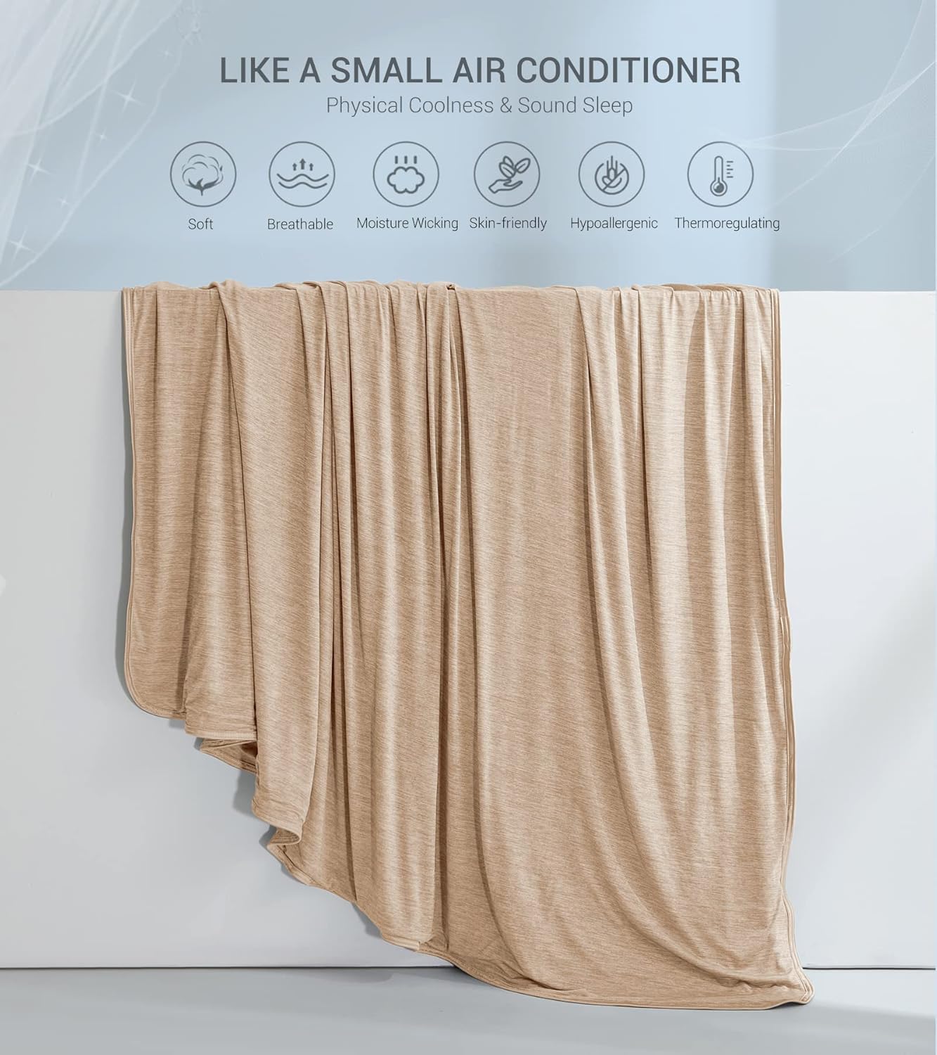 Marchpower Cooling Blanket for Hot Sleepers King Size, Arc-Chill Cooling Blanket with Double-Sided Design, Japanese Cooling Fiber Absorbs Body Heat, Lightweight Soft Cold Blankets for Sleeping Summer