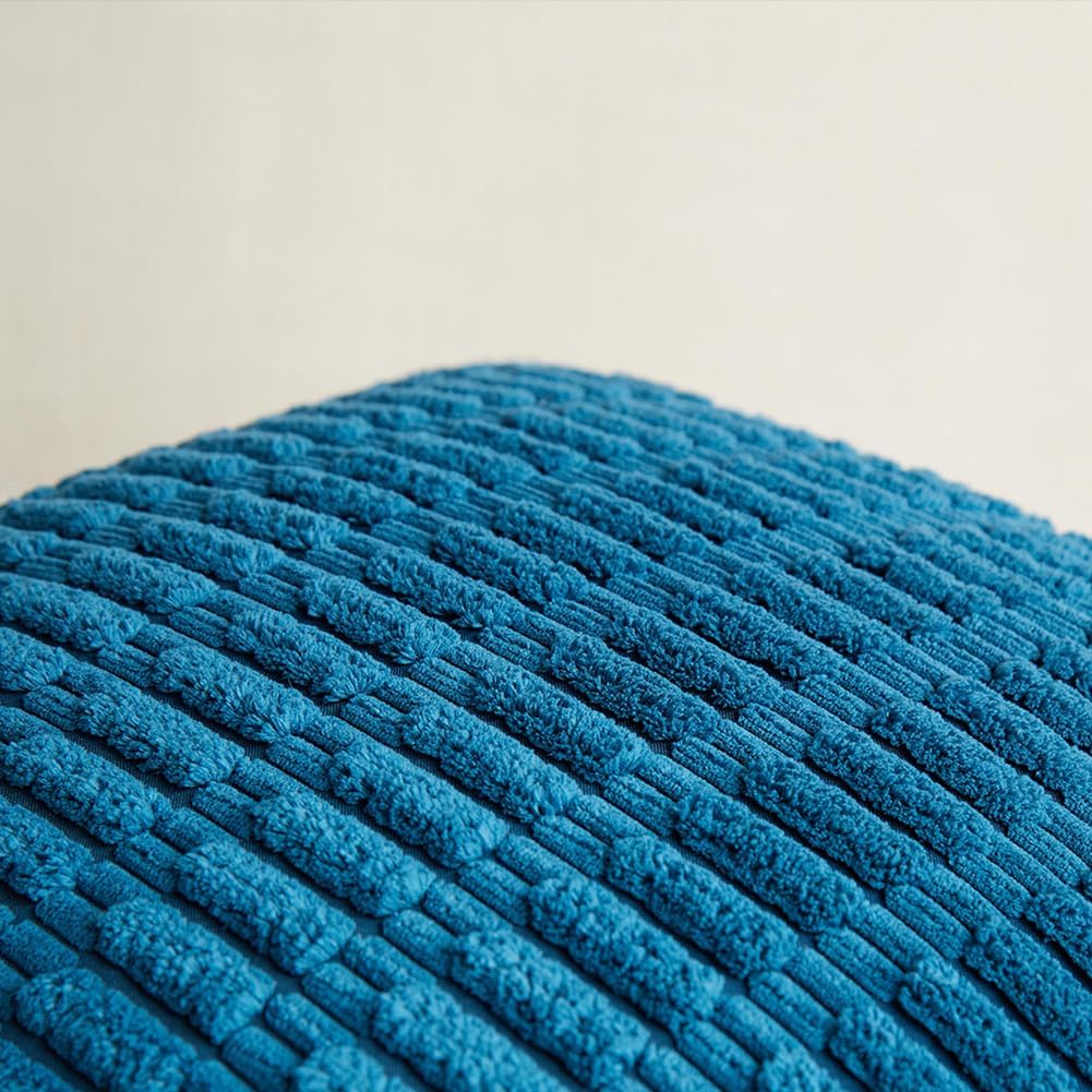 Fancy Homi 4 Packs Teal Lumbar Decorative Throw Pillow Covers 16x24 Inch for Living Room Couch Bed Sofa, Farmhouse Boho Home Decor, Soft Striped Corduroy Rectangle Cushion Case 40x60 cm