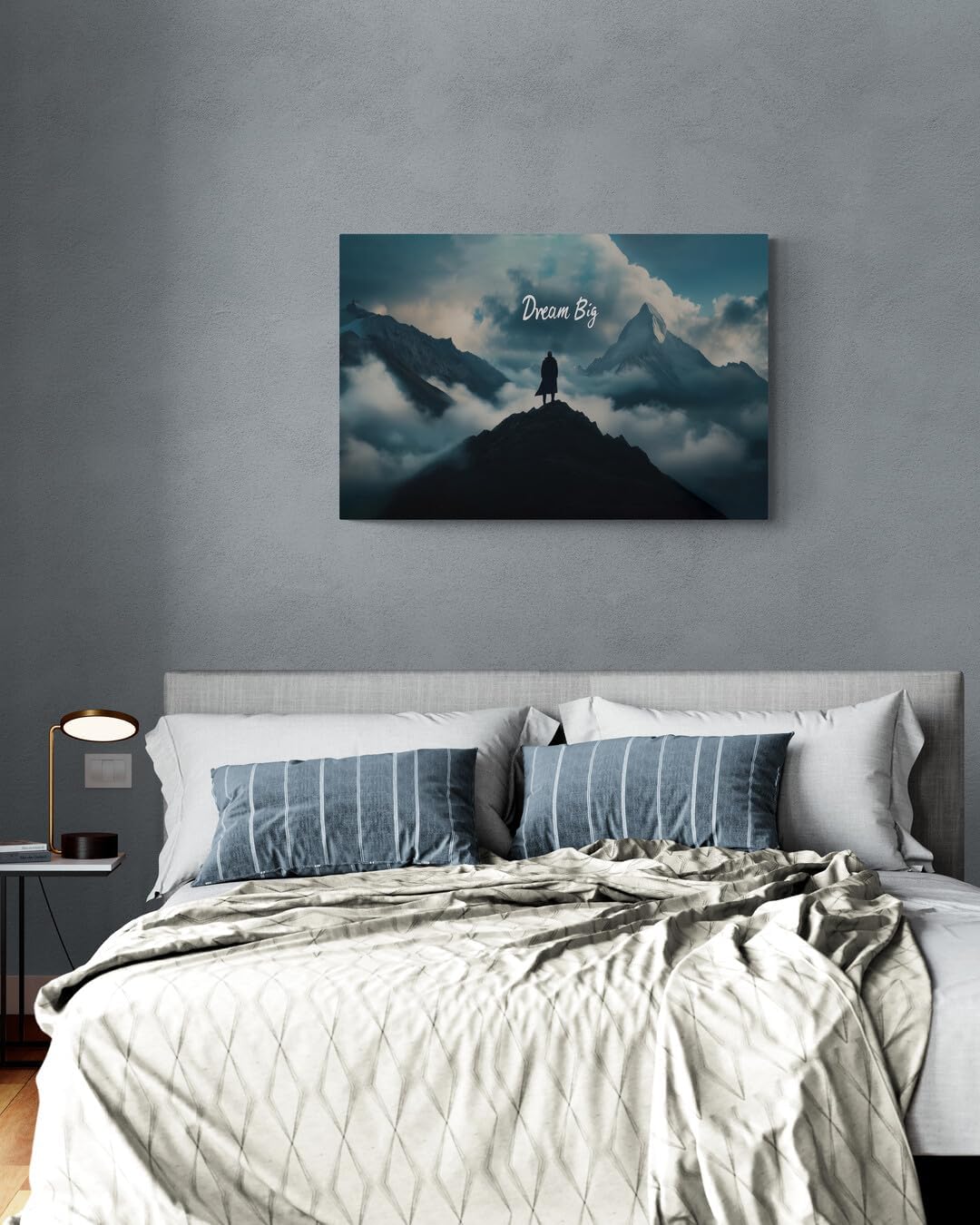 GoForArt Dream Big Motivational Canvas Wall Art, Inspirational Famous Quote Bedroom Living Room Decor, Positive Modern Landscape Mountain Office Dorm Room Poster Print (Dream Big01, 24''x36'')