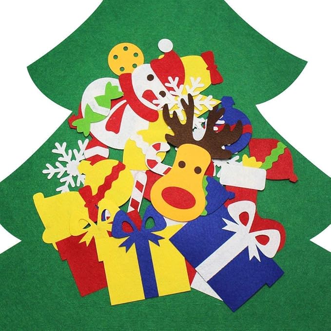 YEAHBEER Felt Christmas Tree for Kids Wall, 3.2FT Felt Christmas Tree with 30 Detachable DIY Christmas Ornaments,Xmas Gifts, New Year Door Hanging Decorations