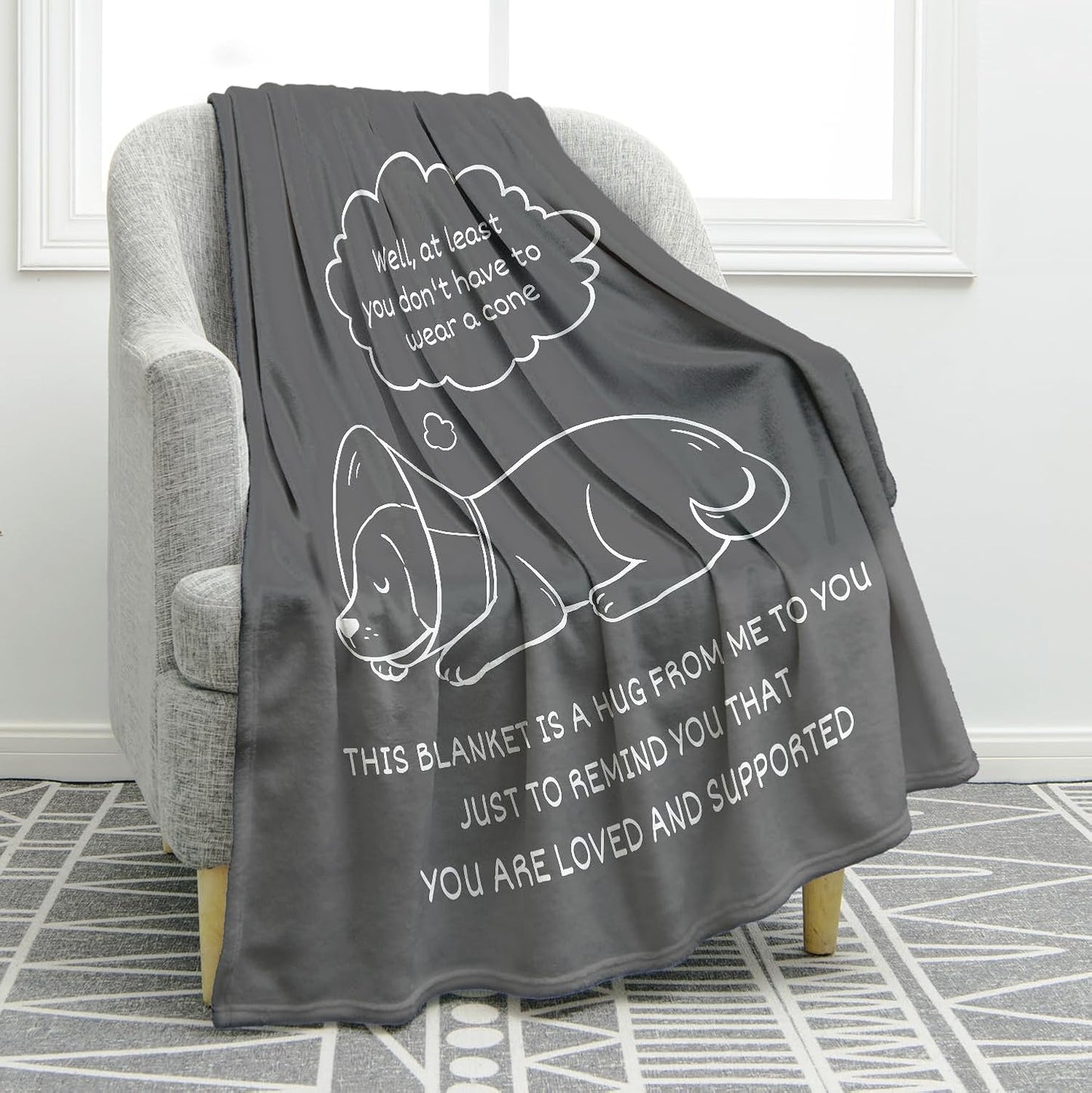 Jekeno Rehabilitation Consolation Blanket Gifts for Women Men Kids Girls Boys Mom Wife Friends Halloween Birthday Home Bedroom Living Room Decor Colorful Throw Blanket 60"x80"