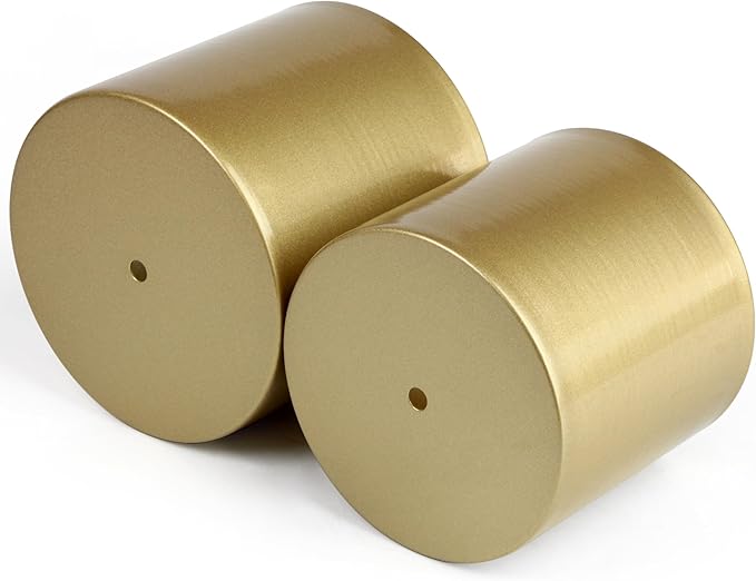 Vixdonos Metal Flower Pots Garden Planters Indoor Round Succulent Containers, Pack 2 Cactus Plant Pots with Drainage Hole (5.9inch+6.7inch, Gold)