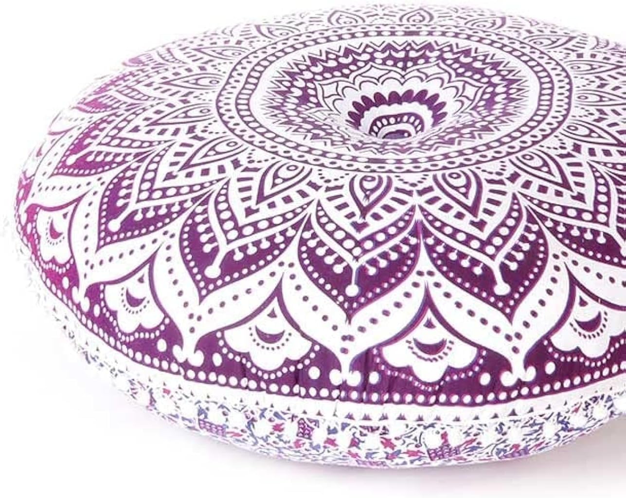 Eyes of India - 32" Purple Pink Round Colorful Floor Meditation Pillow Cover Cushion Seating Throw Mandala Hippie Bohemian Accent Beach Indian Boho Chic Dog Bed Handmade Cover ONLY