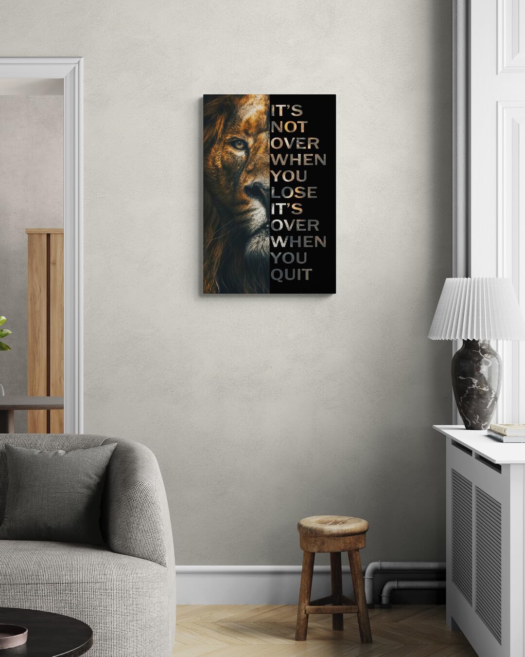 GoForArt Inspirational Canvas Wall Art, Motivational Animal Success Words Motto Office Bedroom Poster Print, Modern Lion Positive Dorm Room Wall Decor 12x18in