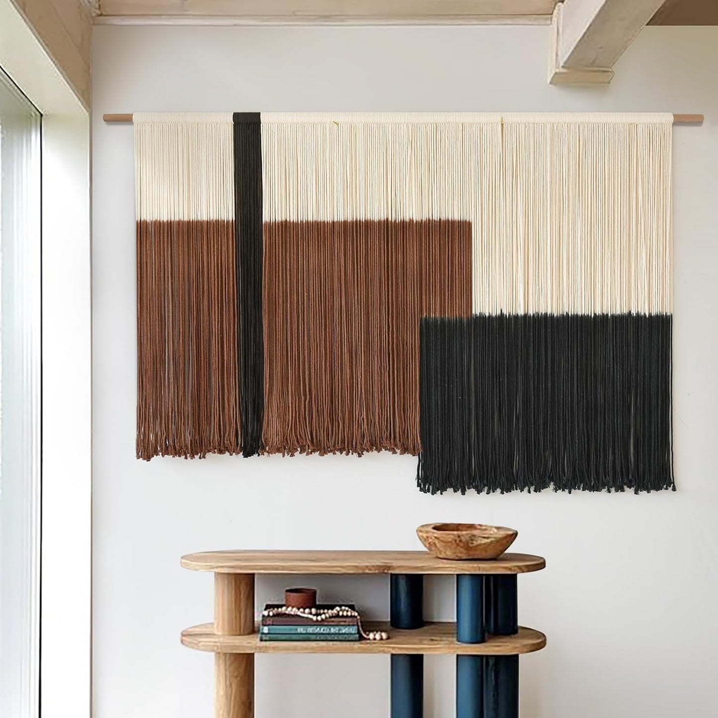 Macrame Wall Hanging Large Dip Dye Tapestry Fiber Wall Art Boho Bedroom Décor 57''W*35''L