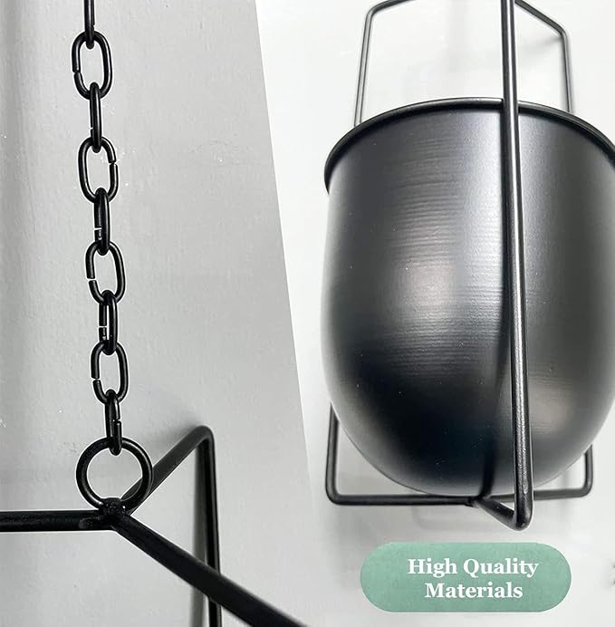 Metal Plant Hanger,Hanging Planters Indoor Hanging Flower Pots (Black)