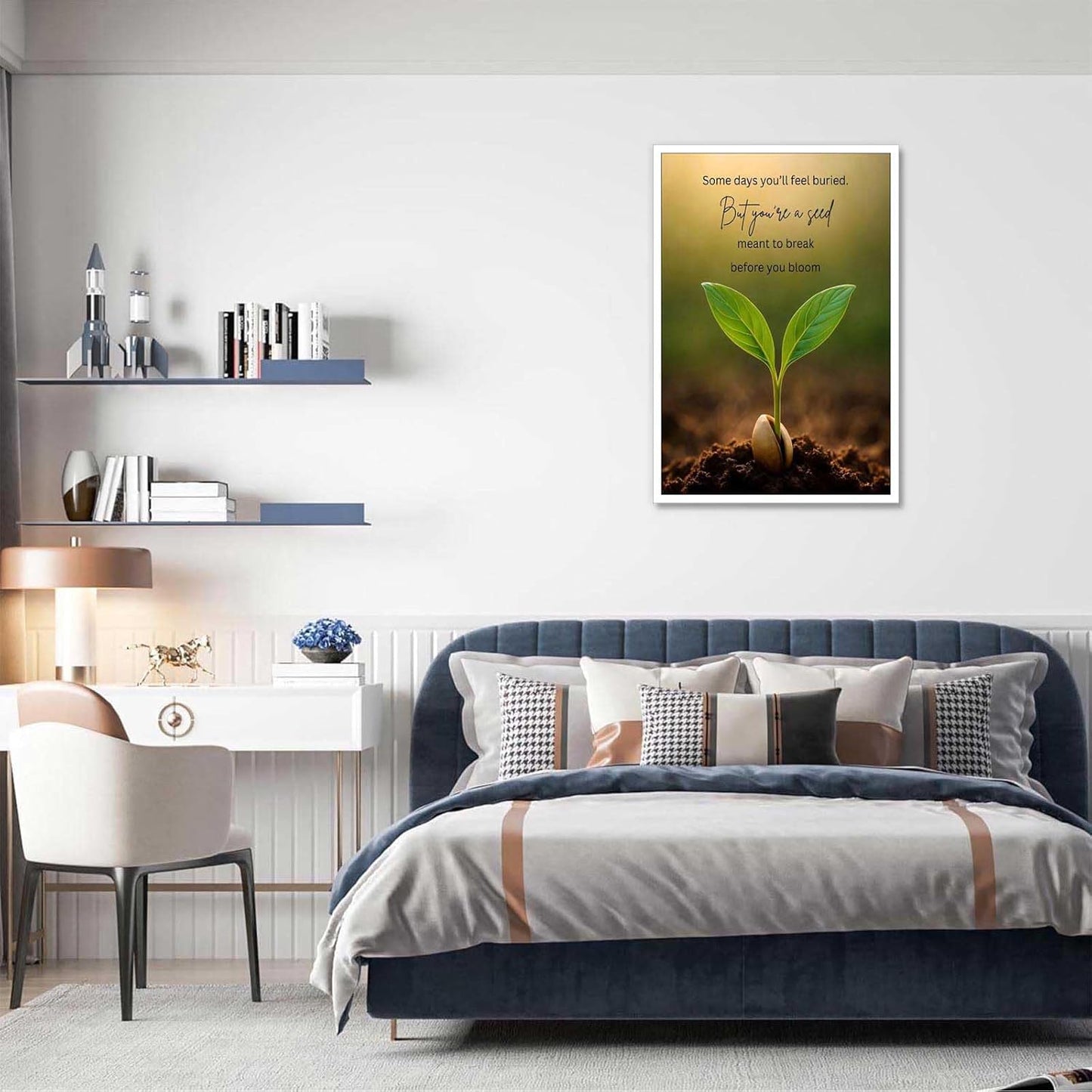 Inspirational Mental Health Poster Growth Mindset Wall Art Inspirational Text Seeds Prints Painting For School Office Wall Decor 16x24in Unframed