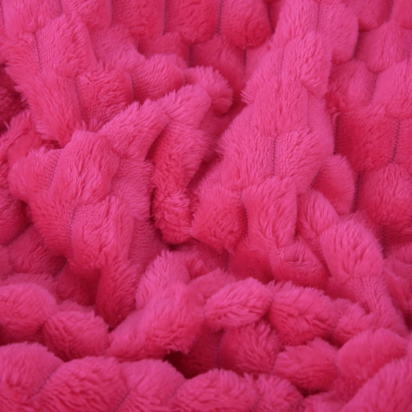 Hot Pink Throw Blanket 50"×70" inches Gifts for Mom Fuzzy 3D Jacquard Decorative Flannel Fleece Super Soft Plush Cozy Blanket for Couch Sofa Chair Lightweight