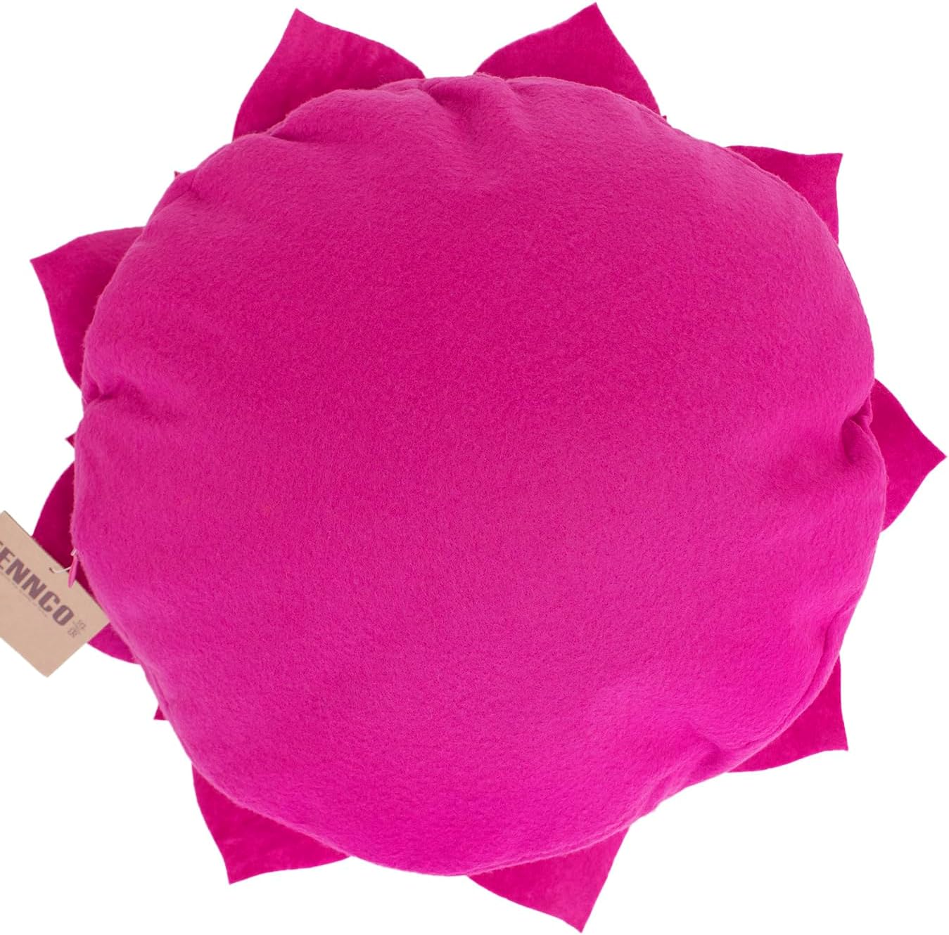 Fennco Styles Handmade 3D Heart-Shaped Petals Flower Decorative Throw Pillow Cover Only - 13" Round Magenta Floral Pillow Case for Couch, Home Décor and Holiday, Housewarming Gift