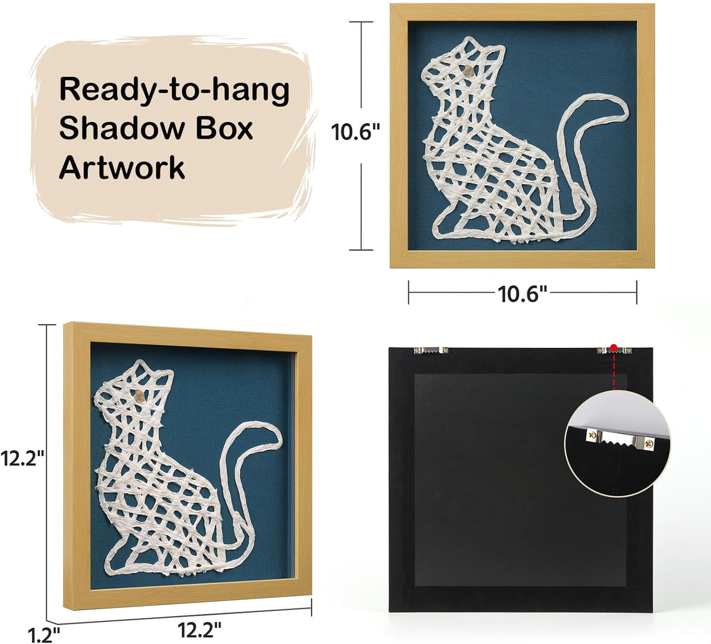 FOLKOR Framed Paper Wall Art Decor for Dorm Pet Shop, 12" 3D Handmade Dog Wall Sculpture Shadow Box Art, Cute Animal Artwork for Nursery Bedroom Decoration, Boys Girls Gift for Graduation