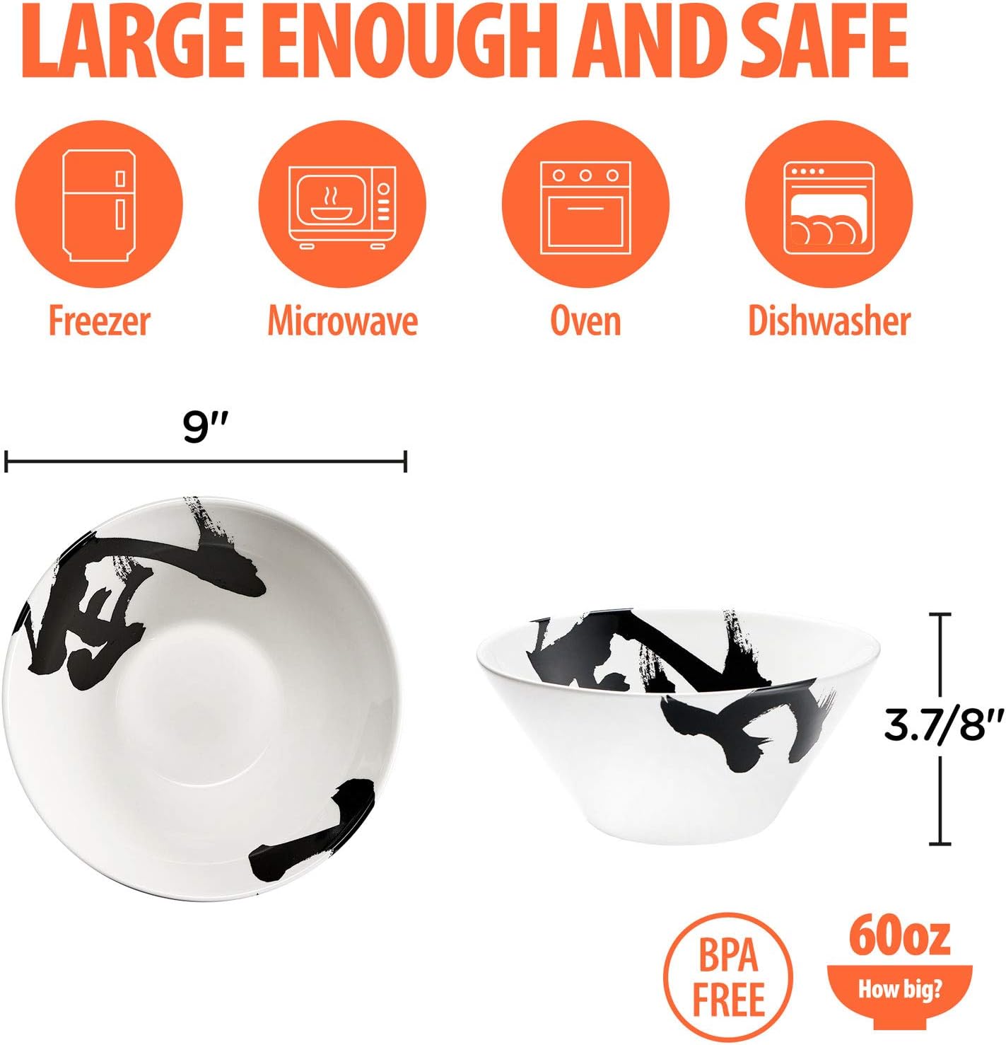 Japanese Ceramic Ramen Bowl Set, 60oz Large Ramen Bowls with Chopsticks, Spoons and Chopstick Rests – Bowl for Ramen, Pho, Salad, Poke, Soup, Udon – Minimalist Design, Premium Quality, White