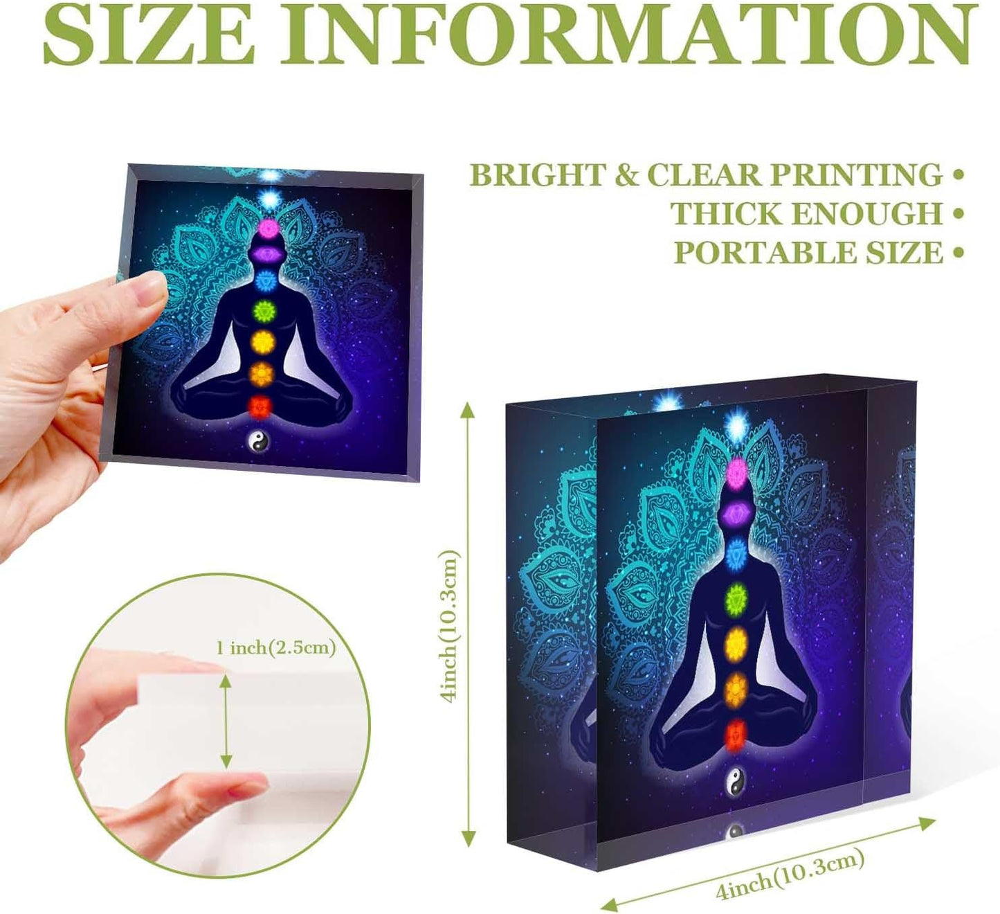 Desk Ornaments for Office Lotus, Meditation,Colorful Chakras Acrylic Counselor Presents for Women - Valentines Day Presents for Office Staff - Thank You Presents for Women Teacher