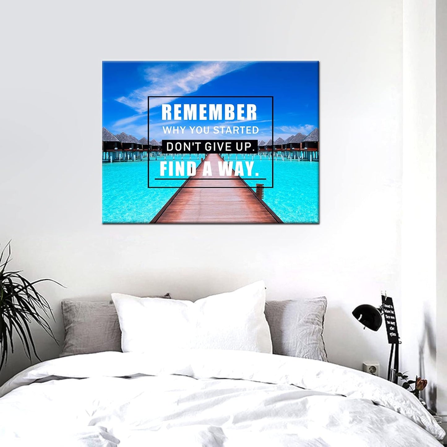 GoForArt Dream Big Motivational Canvas Wall Art, Inspirational Famous Quote Bedroom Living Room Decor, Positive Modern Landscape Mountain Office Dorm Room Poster Print (Motivational-03, 18.00" x 24.00")