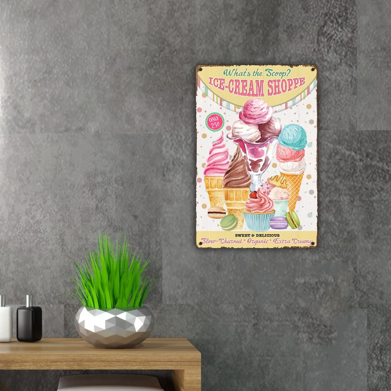 Funny Ice Cream Metal Tin Sign Wall Decor Sweet and Delicious Retro Sign for Home Decor Gifts
