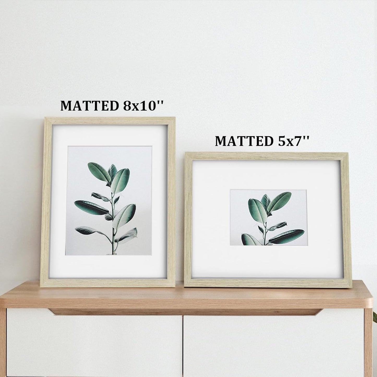 Egofine 11x14 Picture Frames Set of 4, Made of Solid Wood Covered by Plexiglass 5x7 and 8x10 with Mat or 11x14 without Mat, for Table Top Display and Wall Mounting Photo Frame Distressed Wood Grain