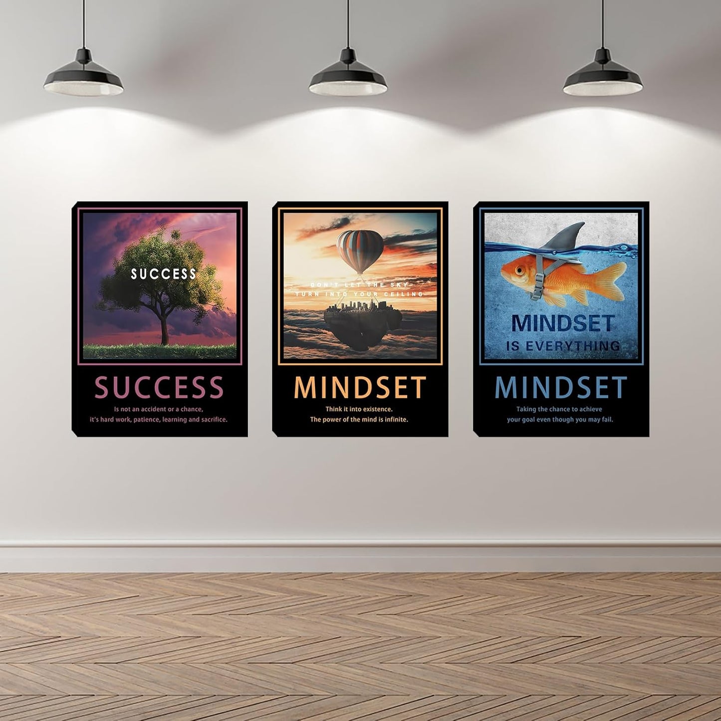 Inspirational Motivational Posters & Art - Wall Decor for Living Room, Bedroom & Home Office - Easy to Hang Framed Wall Decor Canvas Art Paintings