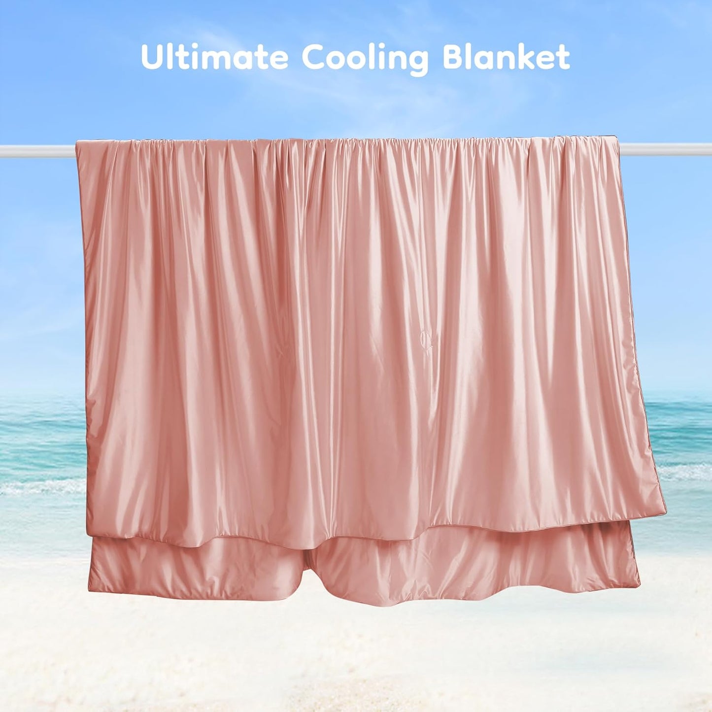 Cooling Comforter King Summer Blanket for Hot Sleepers, Silky-Soft & Cool Fiber, All-Season Comfort, Double-Sided Cold Blanket for Night Sweats, 90" x 108", Pink