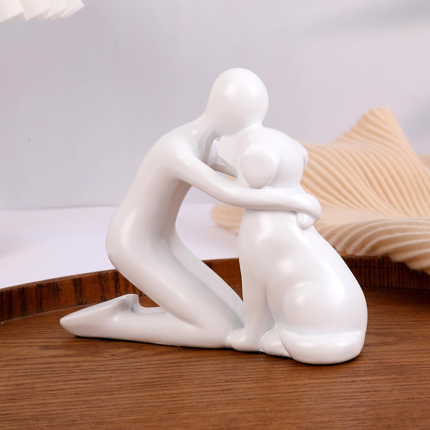 Dog Dad Gifts for Men, Cute Figurines Statue,Unique Mini Shelf Decor for The Home,Room,Bathroom,Office,Lovely Decorations for Dogs Lover (White)