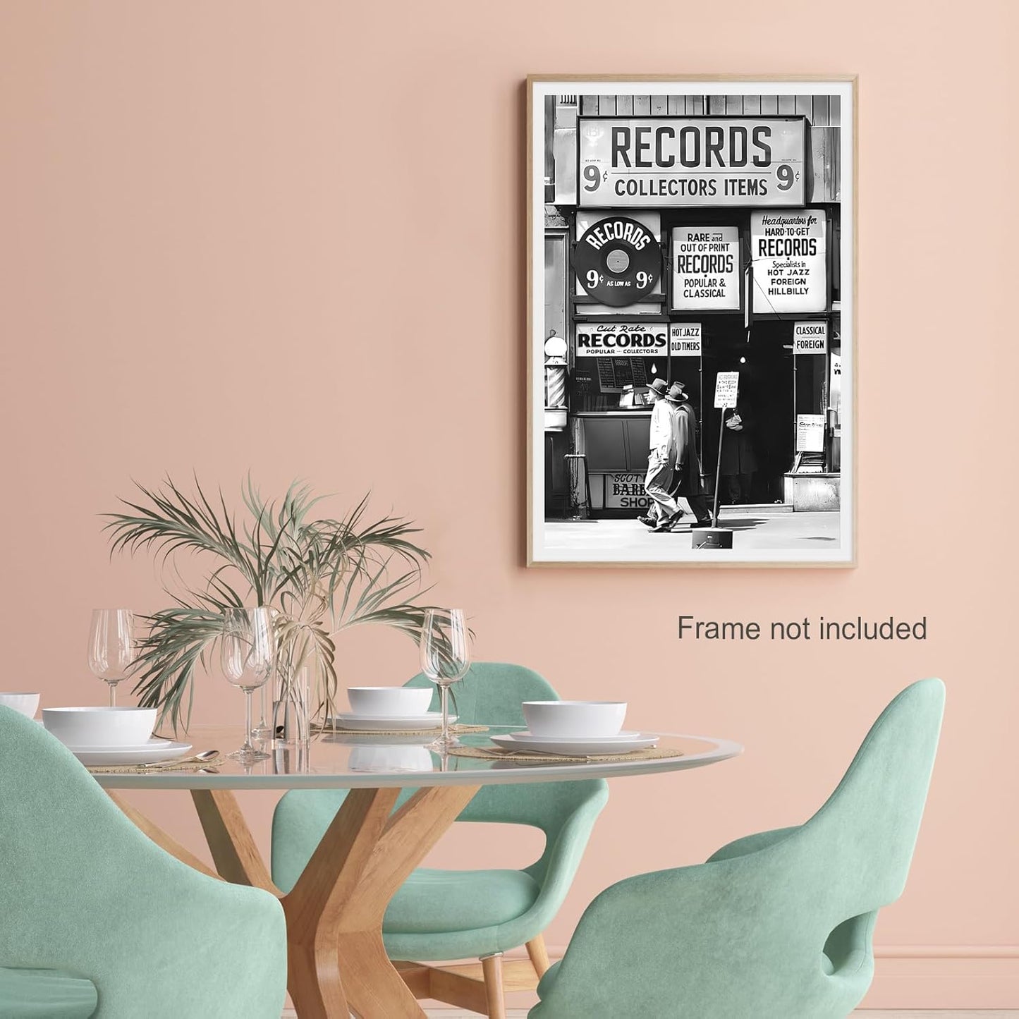 Fashion Black And White Photography Wall Art Vintage Preppy Record Shop Poster Retro Trendy Music Art Aesthetic Canvas Print for Music Lovers Gifts 12x16in Unframed