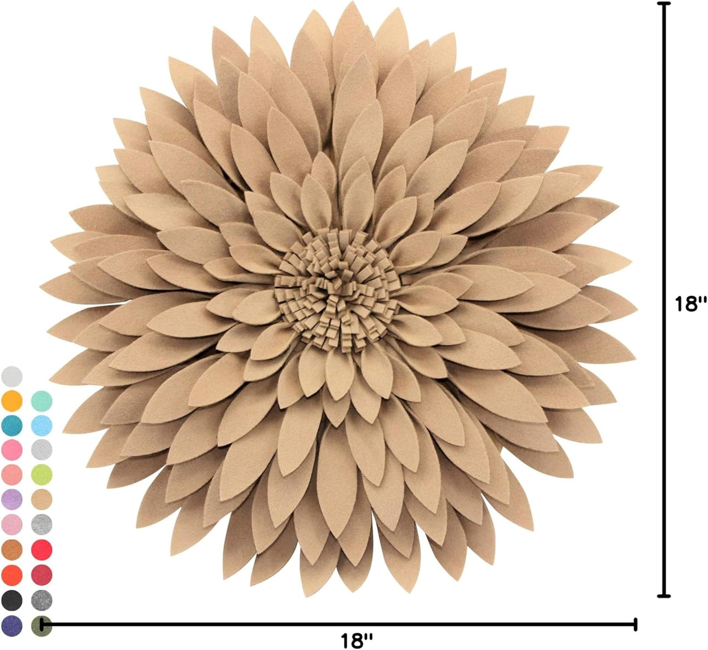 Contempo Lifestyles 3D Daisy Flower Decorative Pillow, Plush Throw Pillow, 16" x 18", Latte