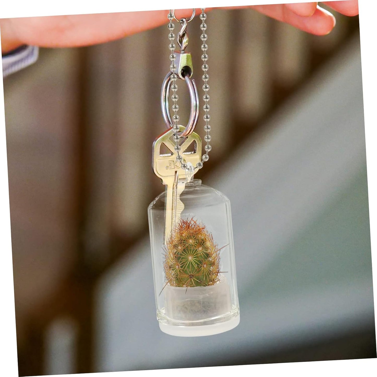 GANAZONO Miniature Glass Container Keychain Assorted Color Propagation Vases for Micro Plants Decorative Air Plant Terrarium for Backpacks and Keychains
