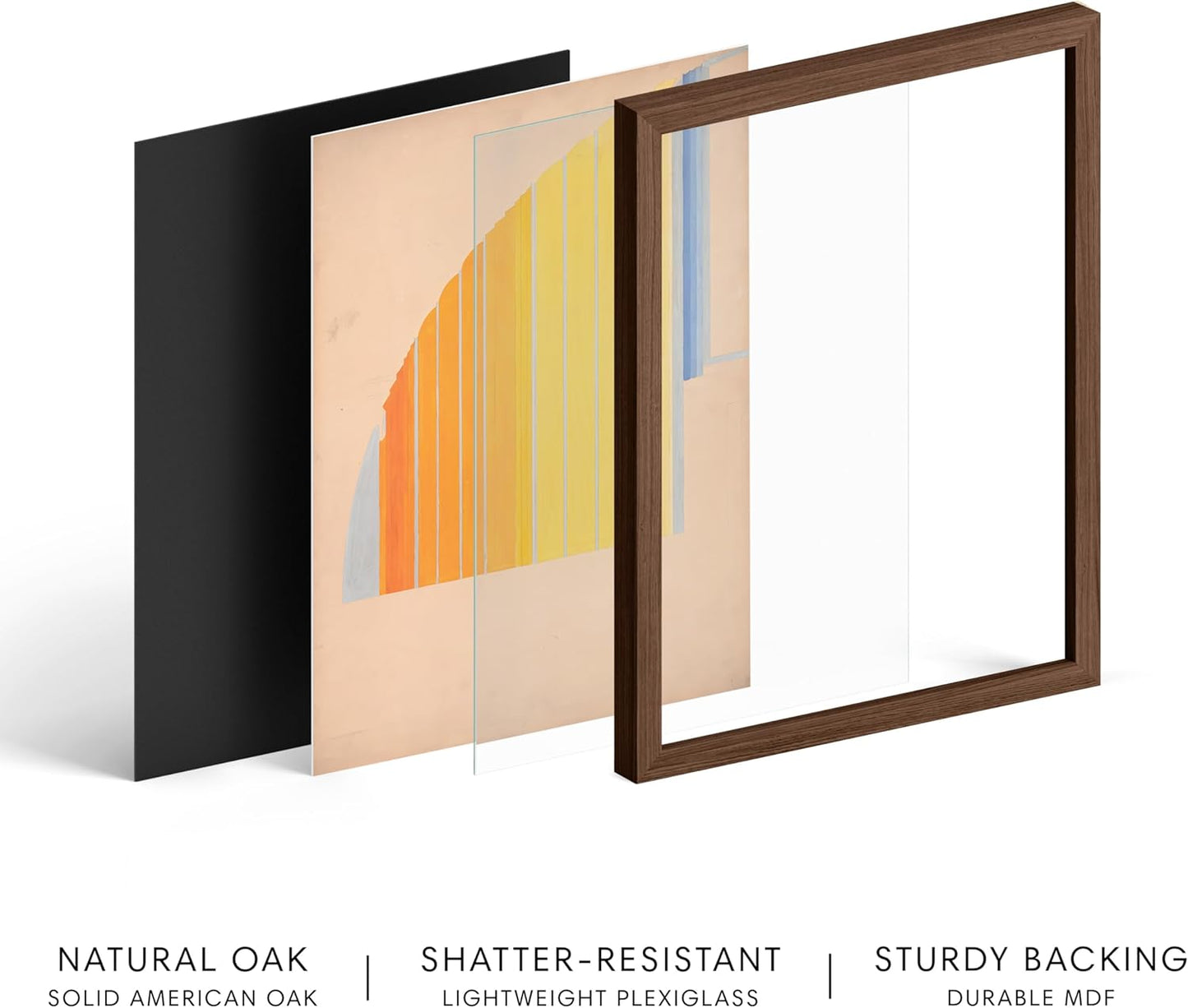 HAUS AND HUES Colorful Abstract Wall Art - Minimalist Retro Picture for Living Room Decor, Red and Pink Modern Wall Art Painting (Winold Reiss, Walnut Frame, 24x36)