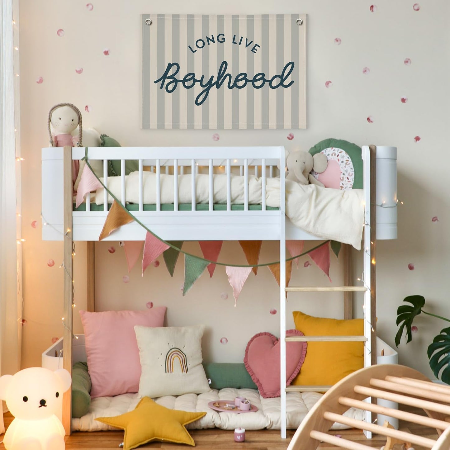 Long Live Boyhood Banner Boy Room Decor, Banner Flag Nursery Playroom Wall Decor for Boys Bedroom Living Room Dorm Toddler Decorations Teen Boy Room Kid Banners Wall Hanging Linen Flag30x20