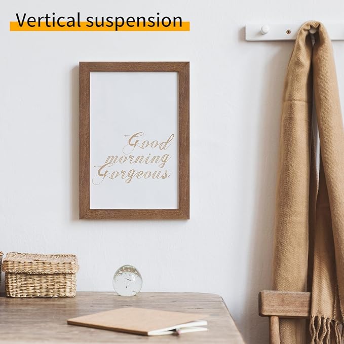 4x6 Oak Wood Picture Frame - 4"x6" Photo Frame, 4x6 Picture Frame Wood, Natural Solid Wooden Picture Frames for Wall Art Photo and Prints(1 Pack, Walnut)