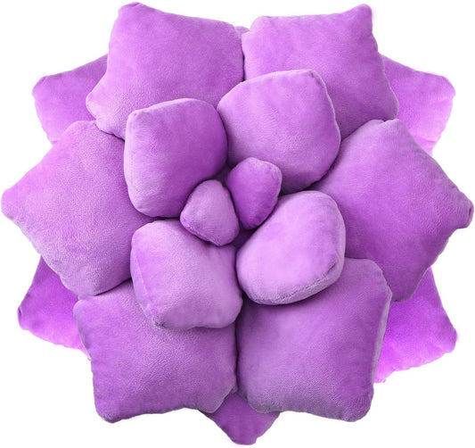 Fleshy Greenery Plush Cushion – Hand-Stitched 3D Flower Throw, Botanical-Shaped Accent for Bedroom, Living Room, and Home Décor,19.68" (50CM)