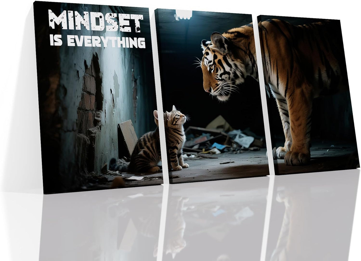 Inspirational Canvas Wall Art Mindset is Everything Picture Painting Entrepreneur Affirmation Quotes Print Poster for Office Home School Wall Decoration Stretched and Framed [48''Wx24''H]