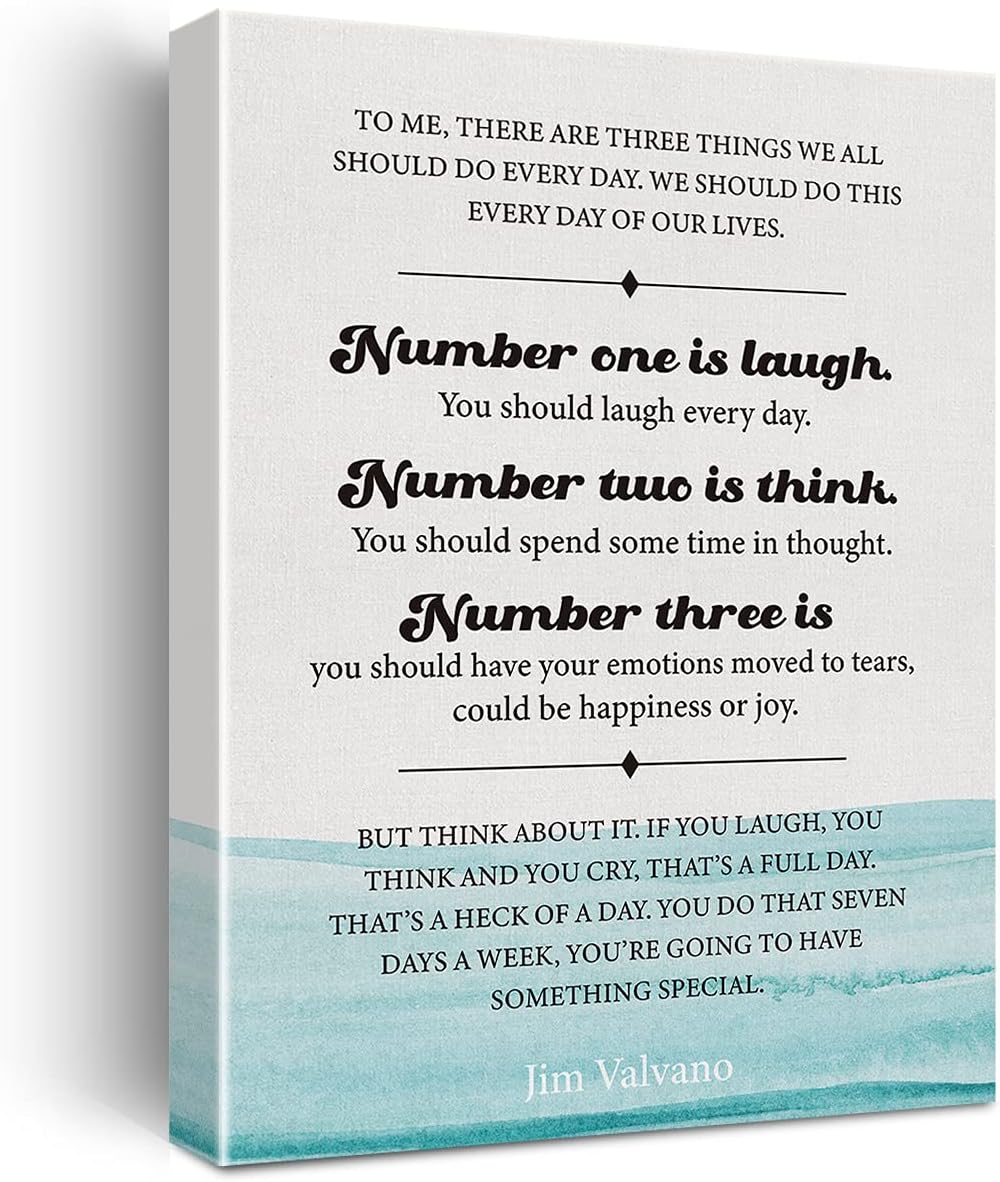 Inspirational Wall Art Jim Valvano Quote to Me There are Three Things Canvas Painting Prints for Home Living Room Office Wall Decor Framed Life Artwork Gifts(12x15 Inch)