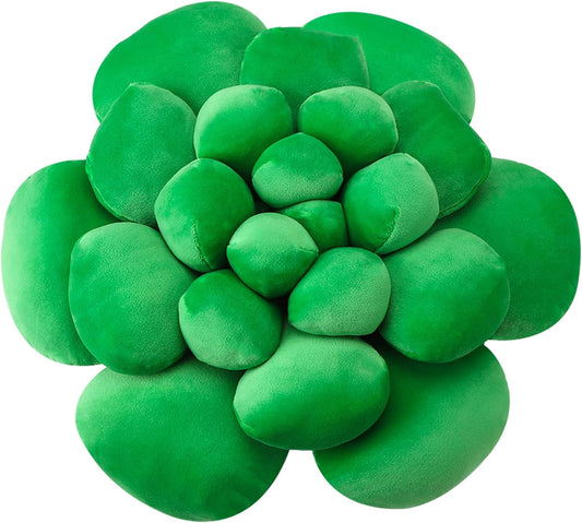 Fleshy Greenery Plush Cushion – Hand-Stitched 3D Flower Throw, Botanical-Shaped Accent for Bedroom, Living Room, and Home Décor, 40cm/15.75inch