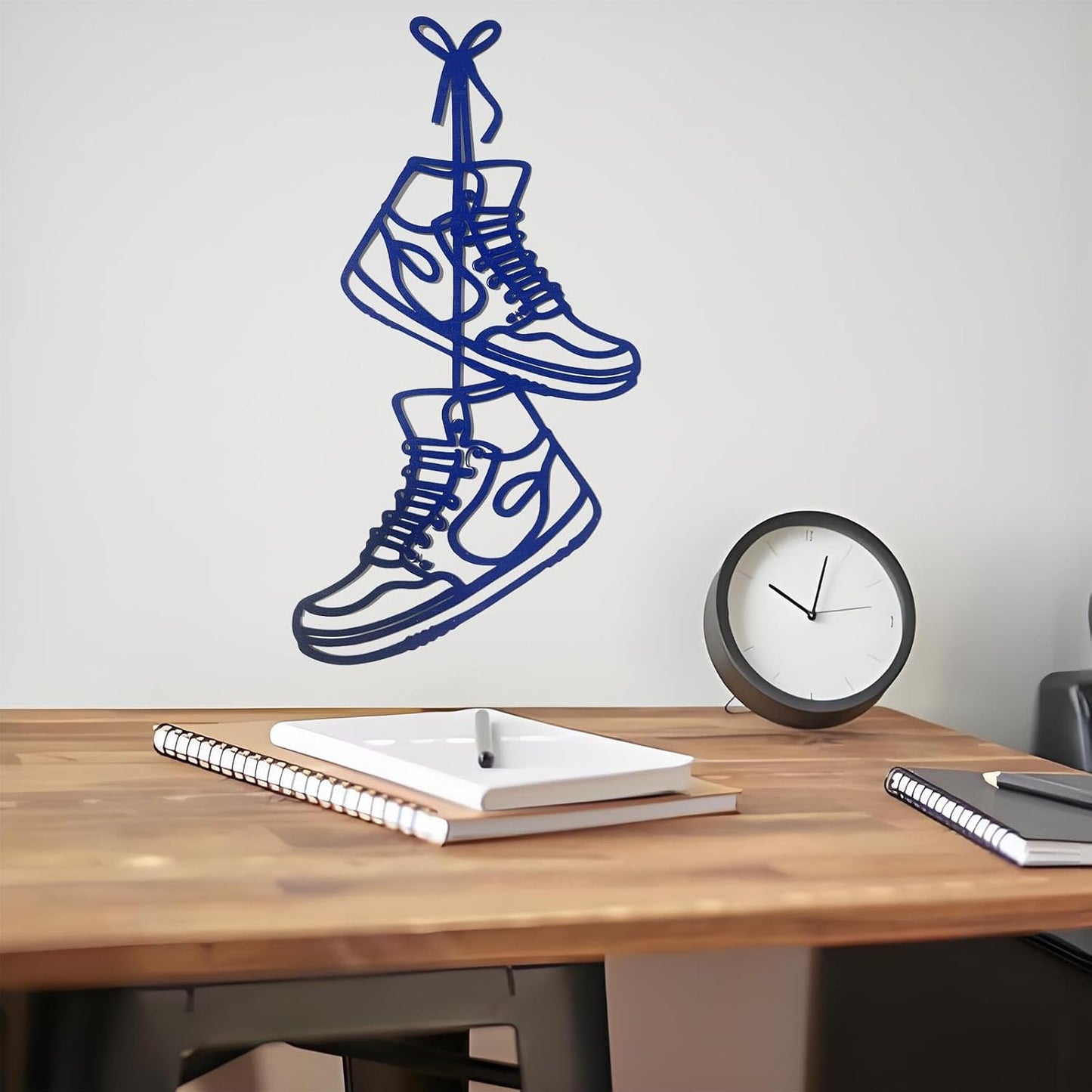 FZFQWRSH Metal Sneaker Wall Sculpture Art - Modern Boys & Teens Room Decor for Bedrooms, Unique Graduation Gift for Sneaker Lovers, Durable Home Décor Accent with Sports Theme