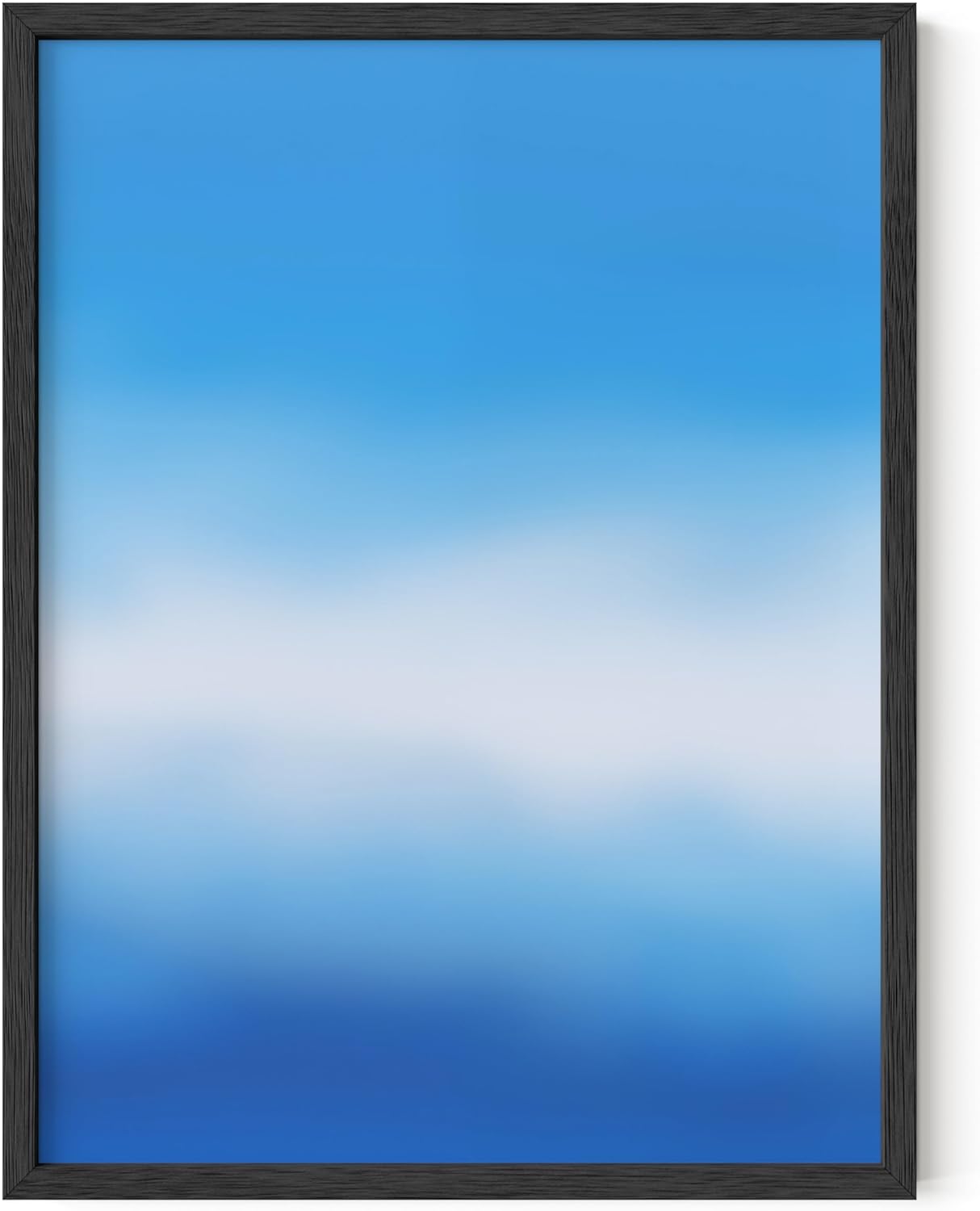 HAUS AND HUES Modern Abstract Wall Art - Blue and Green Living Room Art, Modern Artwork for Walls, Minimalist Picture for Living Room(Blue Tie-Dye, Black Frame, 12x16)