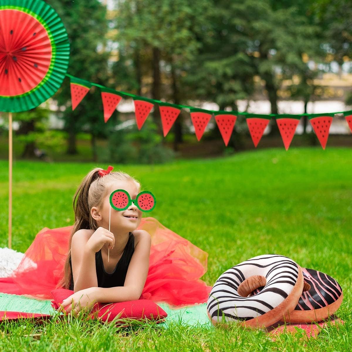 HYSEAS Round Throw Pillow 14 Inch Chocolate Pink Donut, 3D Digital Print Decorative Comfortable Soft Plush Funny Food Shaped Pillow Light Weight Seat Pad Cushion for Couch, Chair, Floor, Sofa