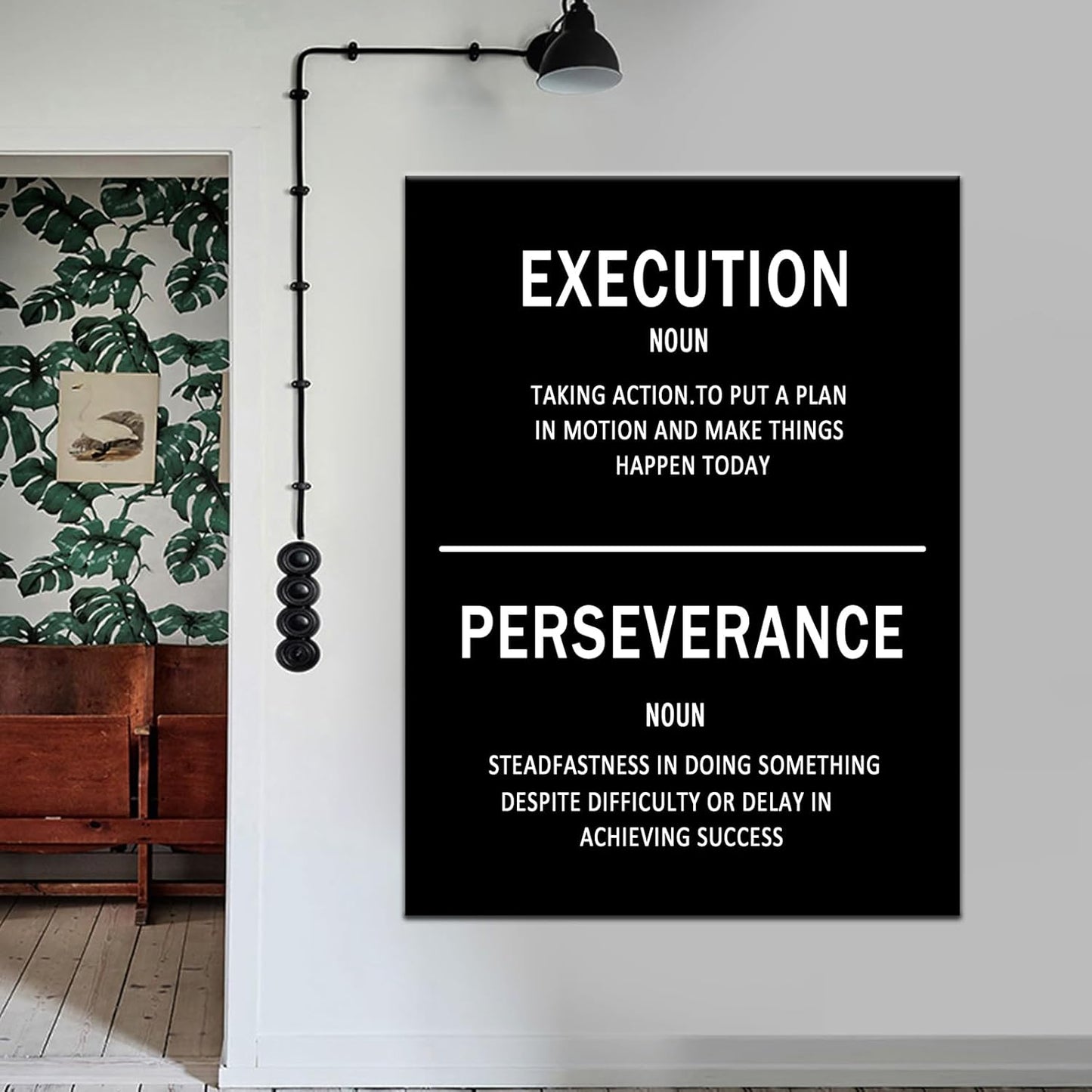 Inspirational Canvas Wall Art Motivational Quotes Poster Print Execution Perseverance Saying Words Picture for Home Living Room Office Bedroom Wall Decor Artwork Ready to Hang [30''Wx 40''H]