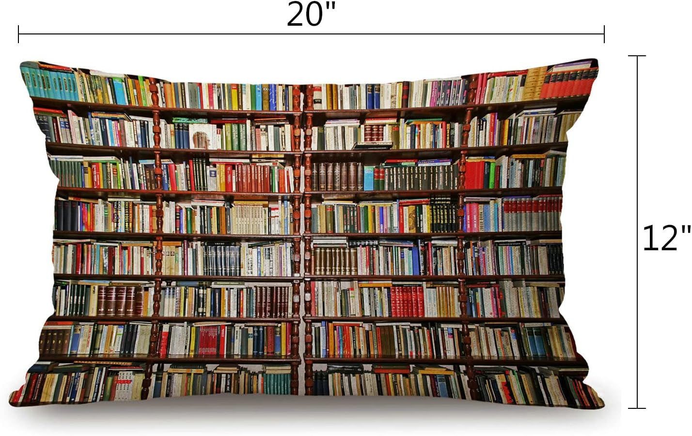 Library Bookshelf Farmhouse Pillow Covers 12" x 20" Lumbar Pillow Covers Home Decorative Cotton Linen Cushion Case for Sofa Couch Housewarming Family Room Décor